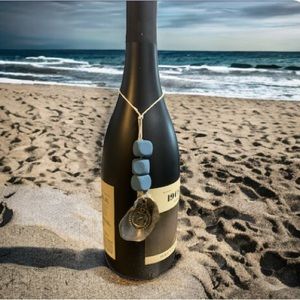 1 - Wine Bottle and Liquor Bottle Charm - Seashell with an Anchor Charm
